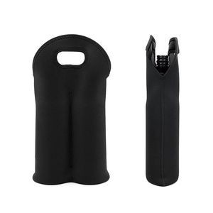 Neoprene Dual Color 2 Bottle Wine Bag With Cutout Handles 31