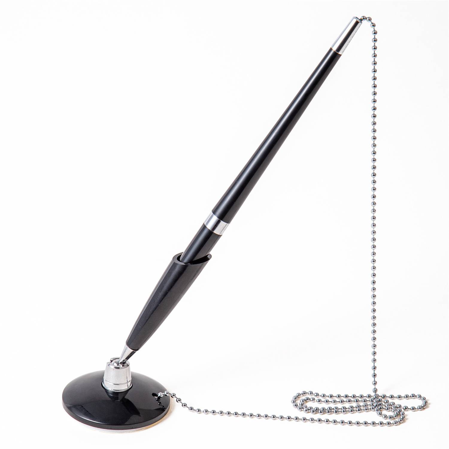 Plastic Ballpoint Pen with Desk Holder Chain 9