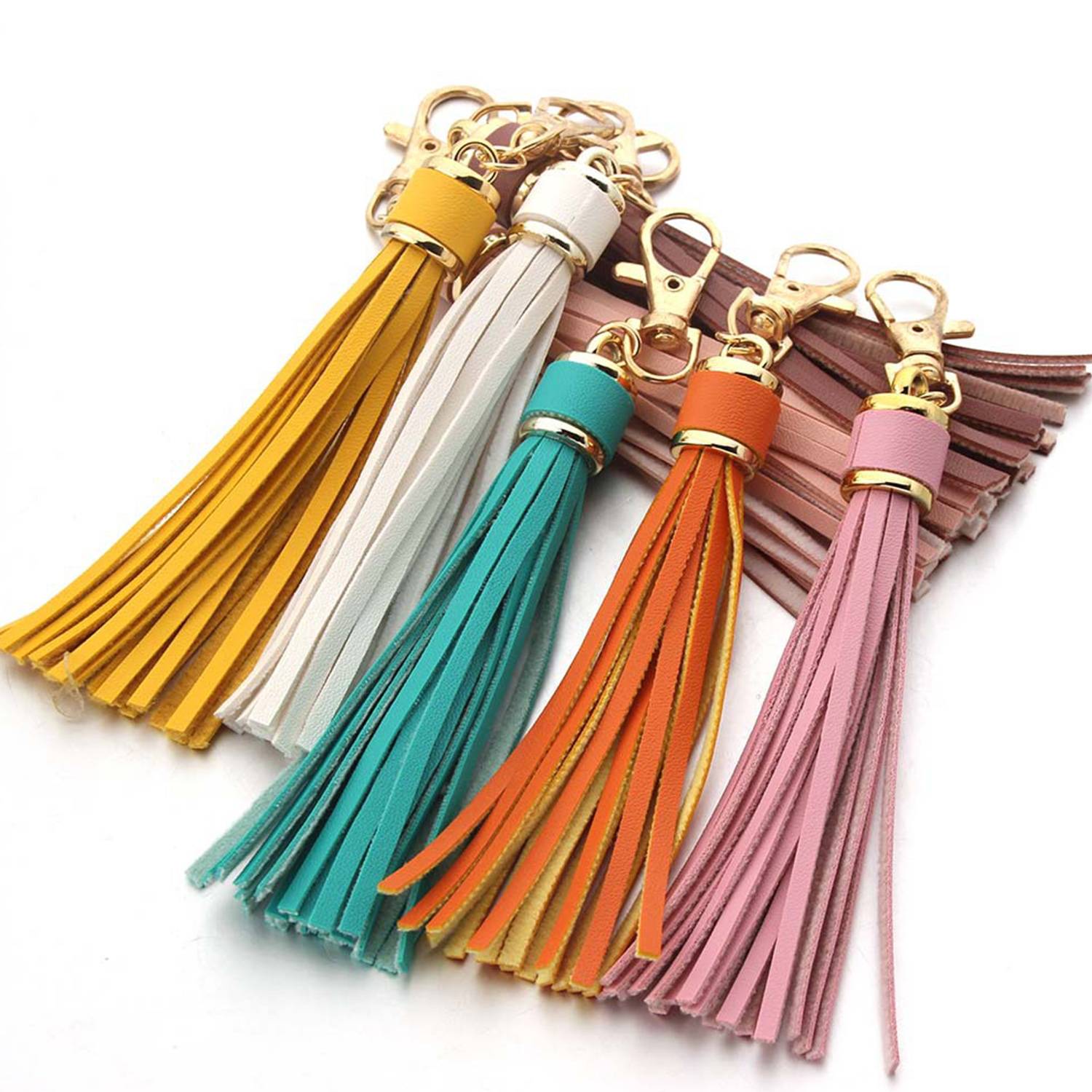 PU Leather Tassel Keychains 3