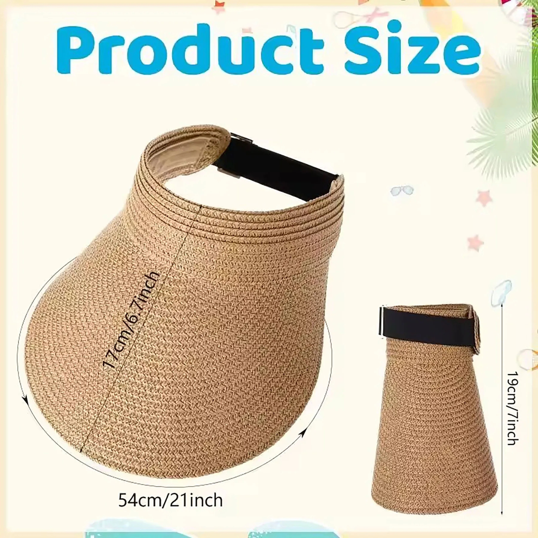 Womens Sun Visor Straw Hat 8
