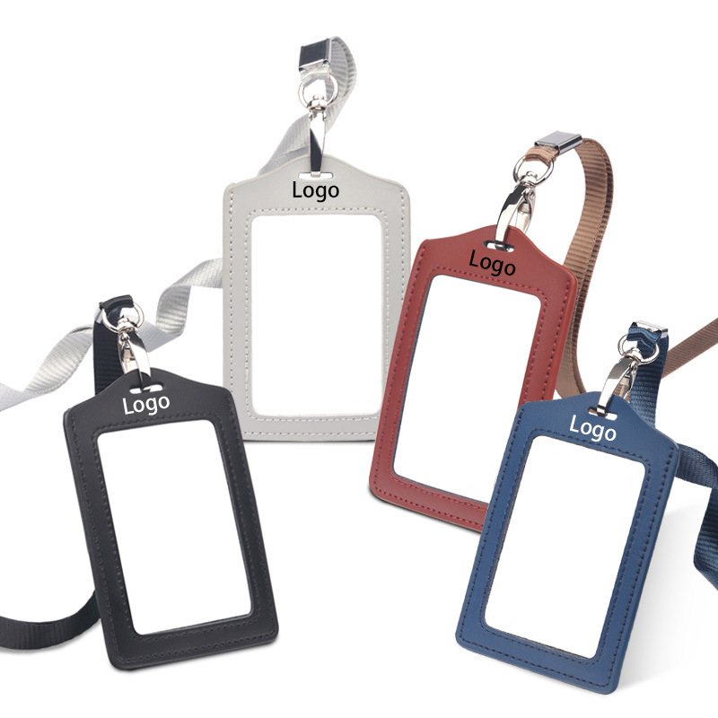 Vertical PU Leather ID Badge Holder 6