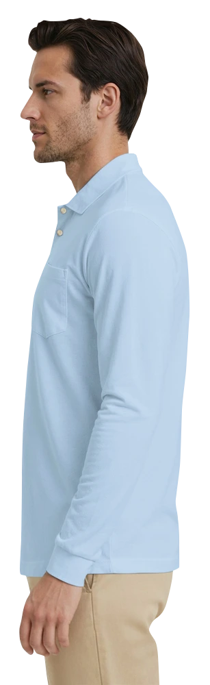 Adult Superblend L/S Pocketed Polo 46