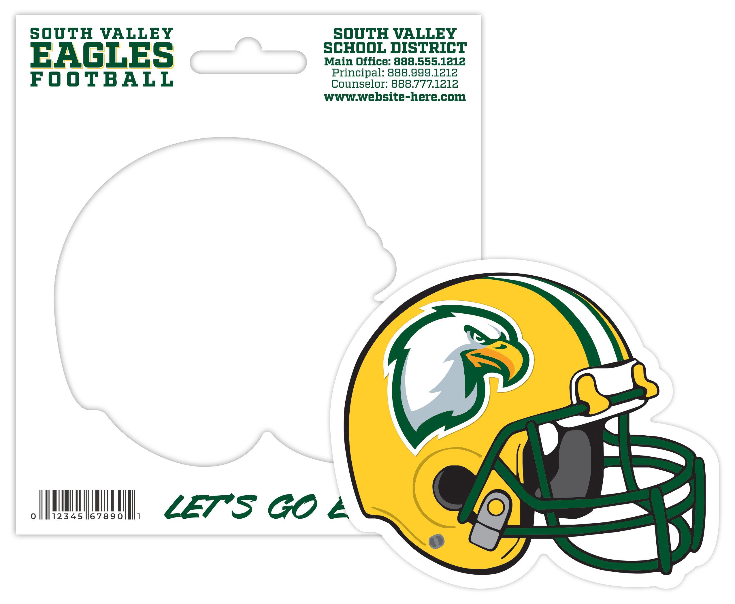 Magnet - 4.5x3.8125 Football Helmet Magnet Punch-Out Hanger (5.375" x 6") - 25 mil. 5