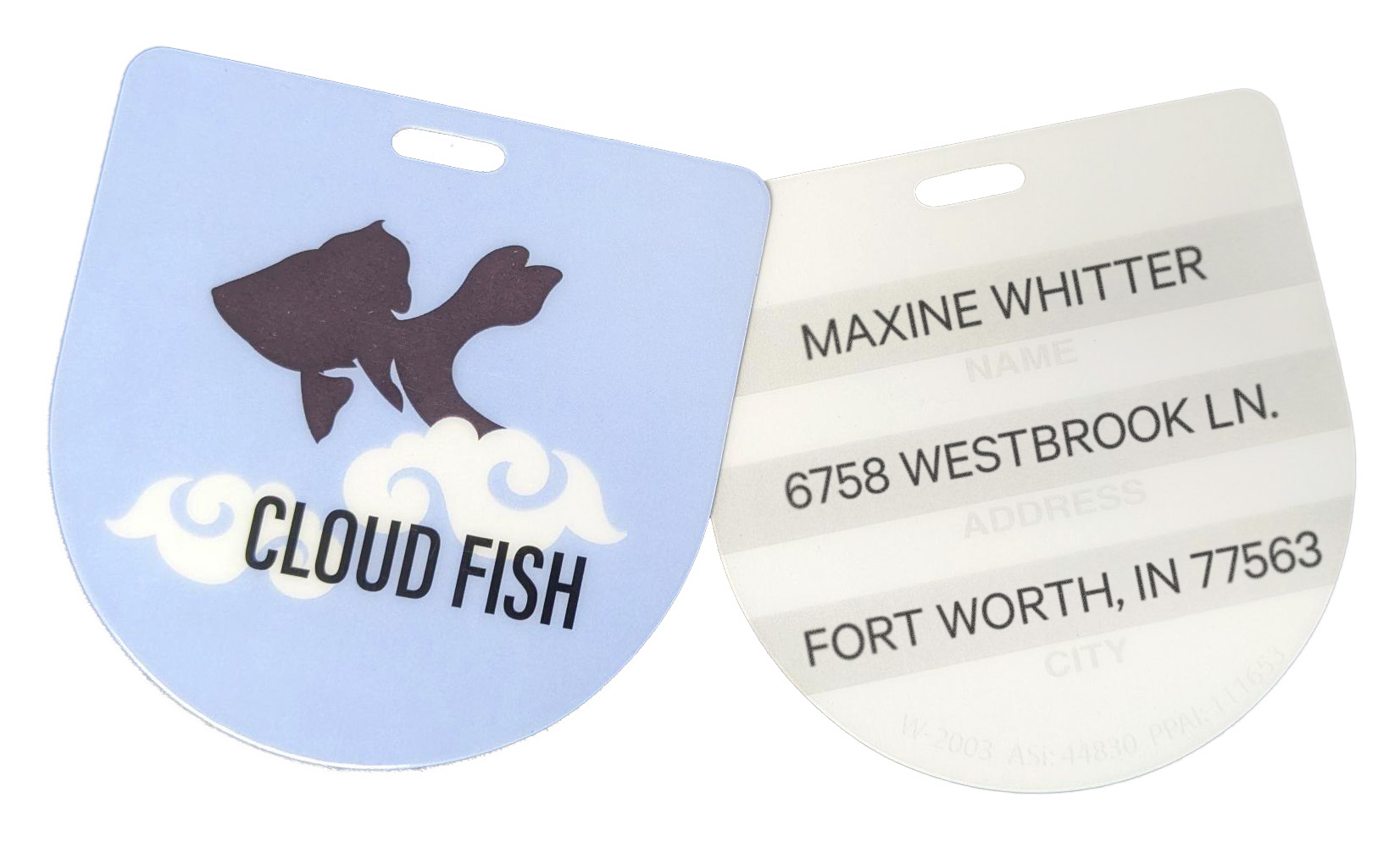 3" x 3" Rounded Luggage Tag 2