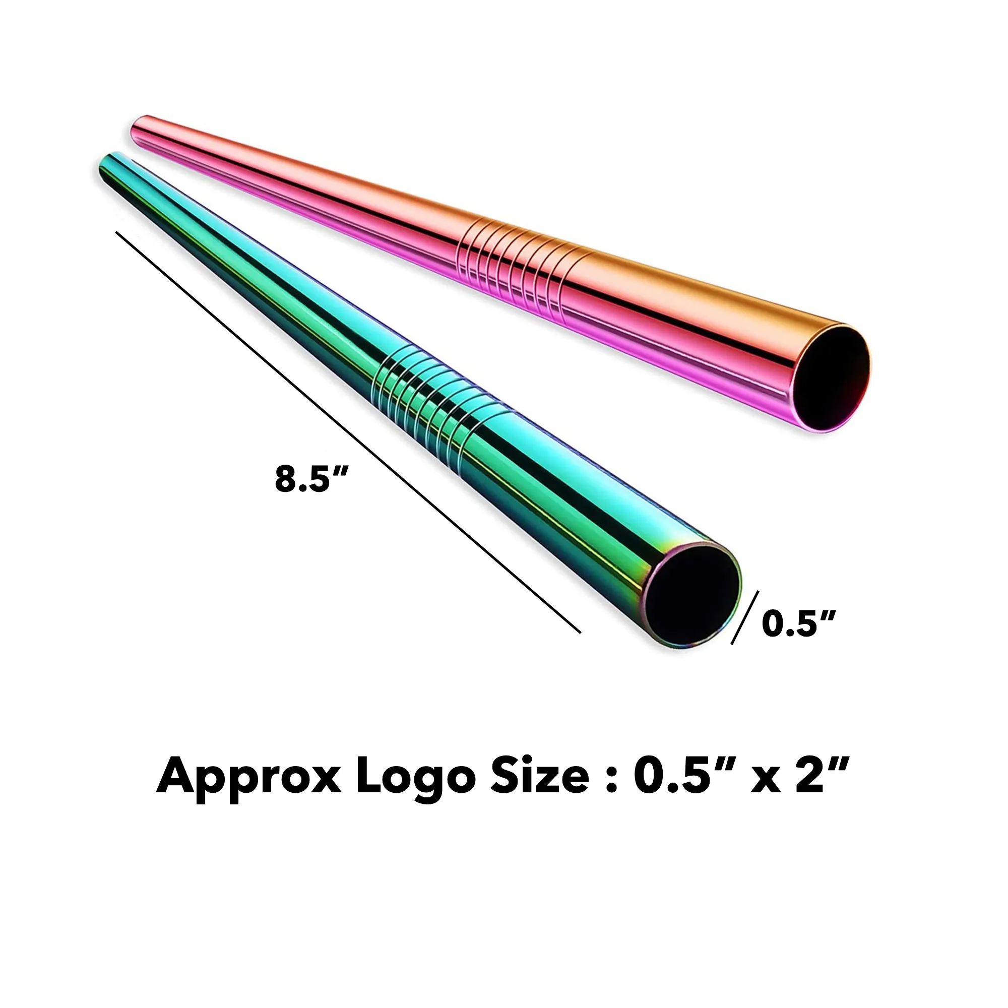 MOQ50 Extra Wide Colored Metal Straw 3