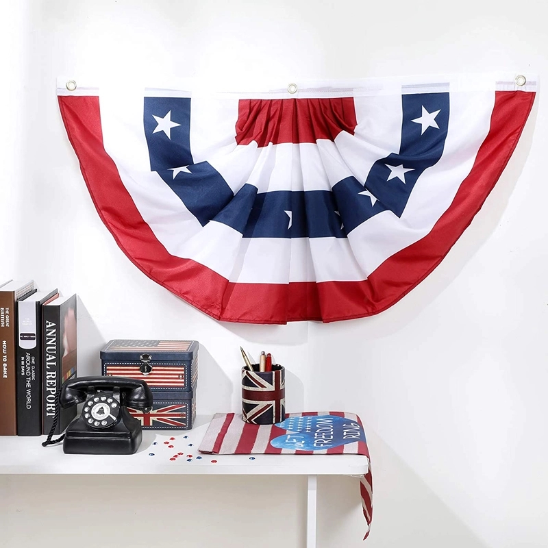 4th of July Pleated Fan Flags Outdoor Decorations 10