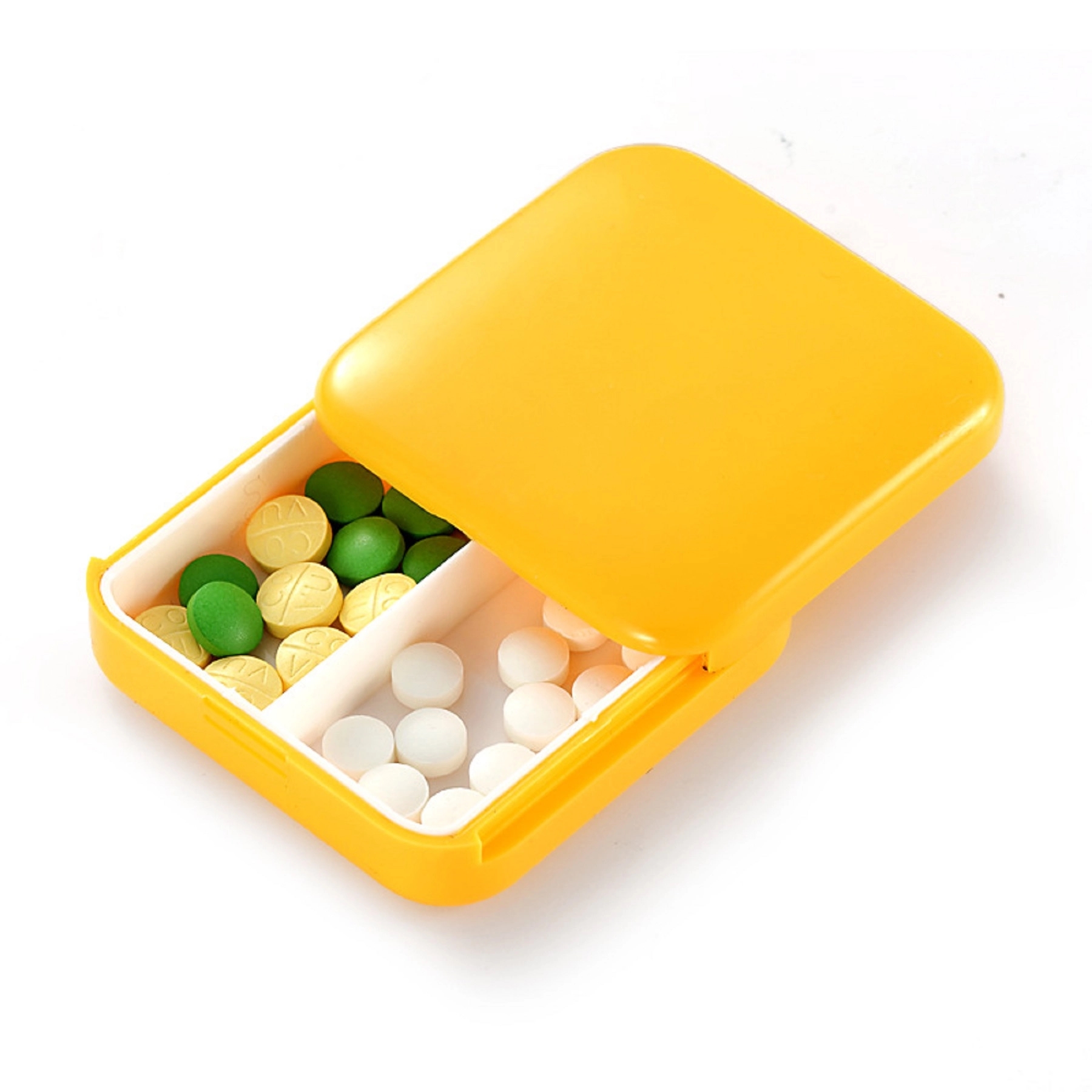 Square Slideable Cover 2-compartment Pill Box 6