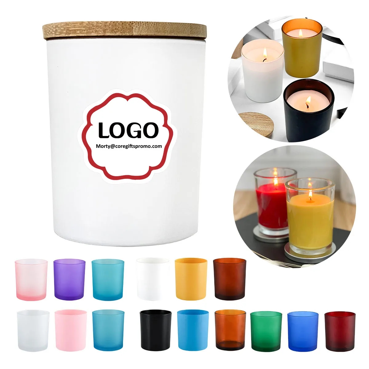 Candle Glass Jars with Bamboo Lids 5