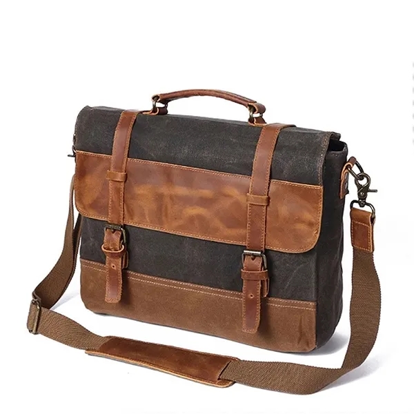 Canvas Leather Computer Laptop Bag 1