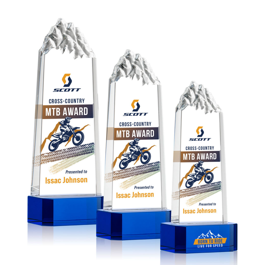 Himalayas VividPrint™ Award on Base - Blue 9