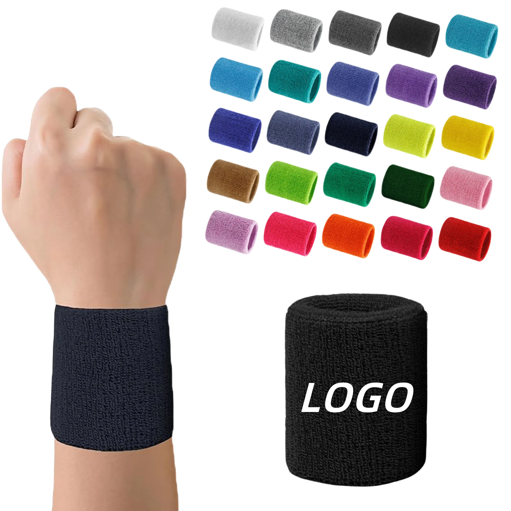 MOQ Tennis Wrist Sweatbands Sports Wristbands 3
