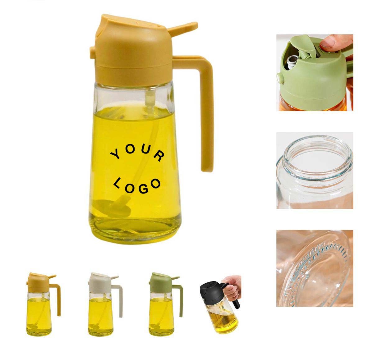 15oz Oil Dispenser Bottle with Spray and Pour Design 1