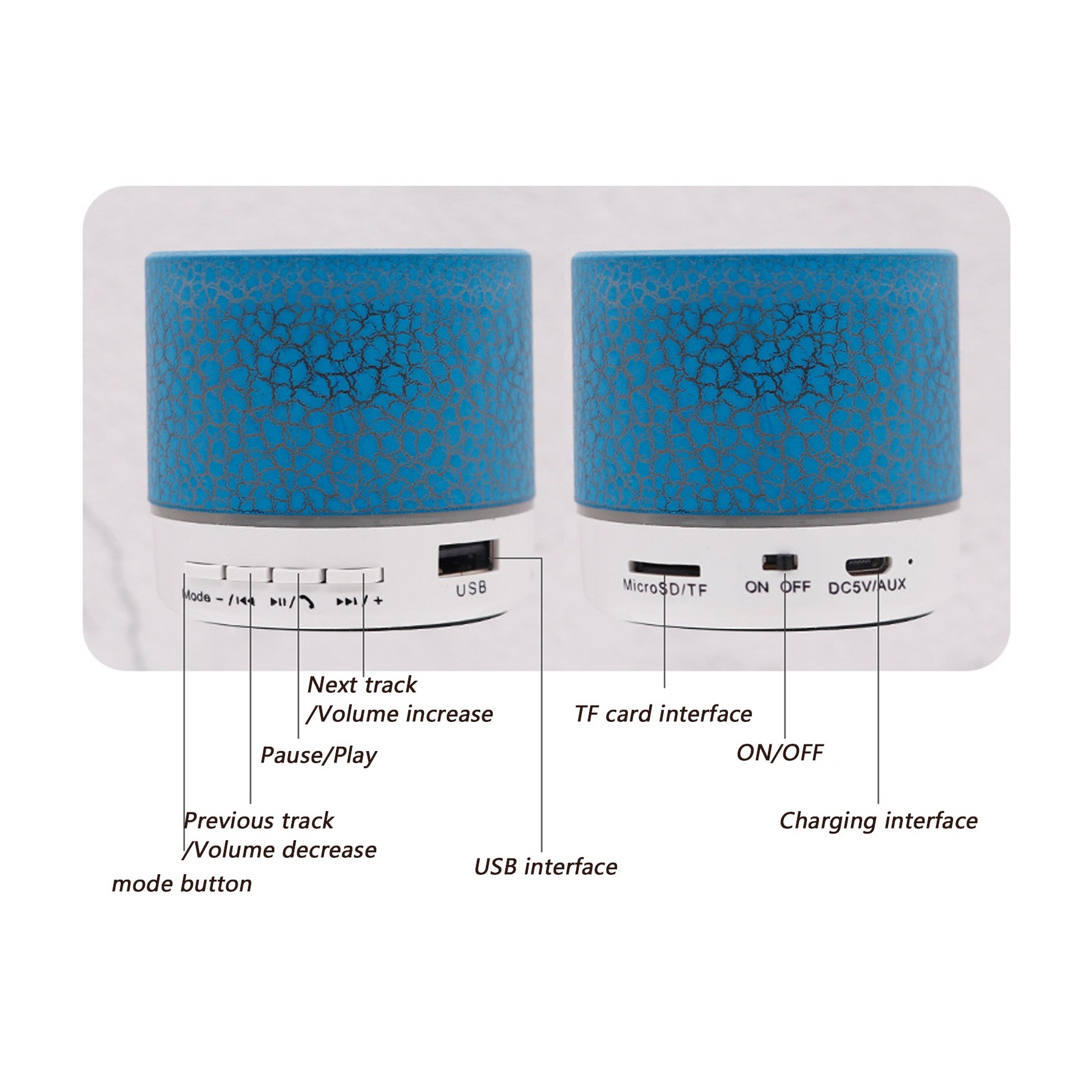 LED Emitting Bluetooth Wireless Card Insertion Sound System 5