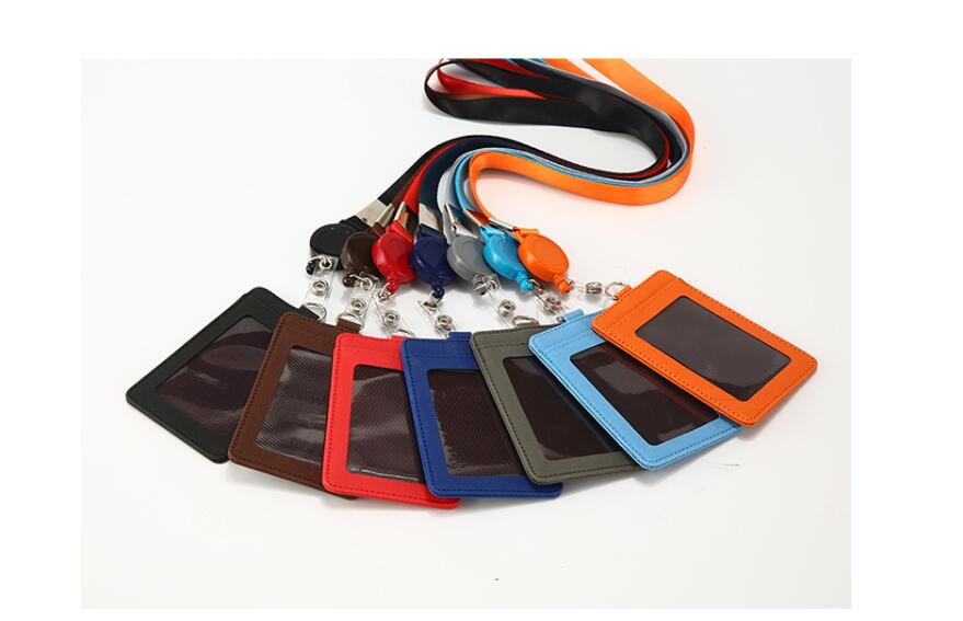 Multi Slot Leather Card Holder with Lanyard 1