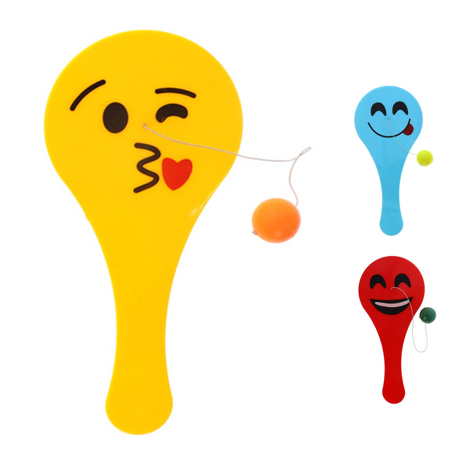 Mini Smile Face Paddle Ball w/ String 8