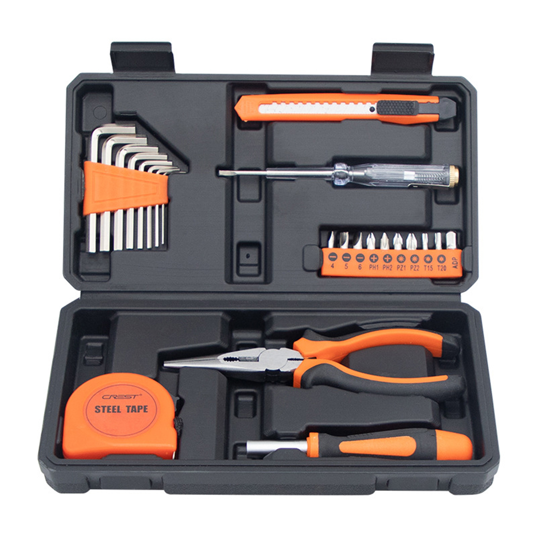 HandyPro 23pc Household Tool Set with Hex Wrench, Utility Knife, and Tape Measure 10