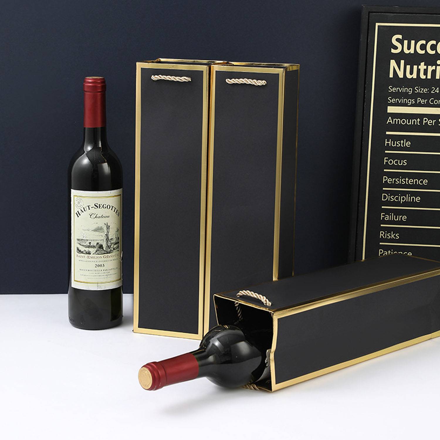 Gold Rim Wine Gift Paper Bag 3