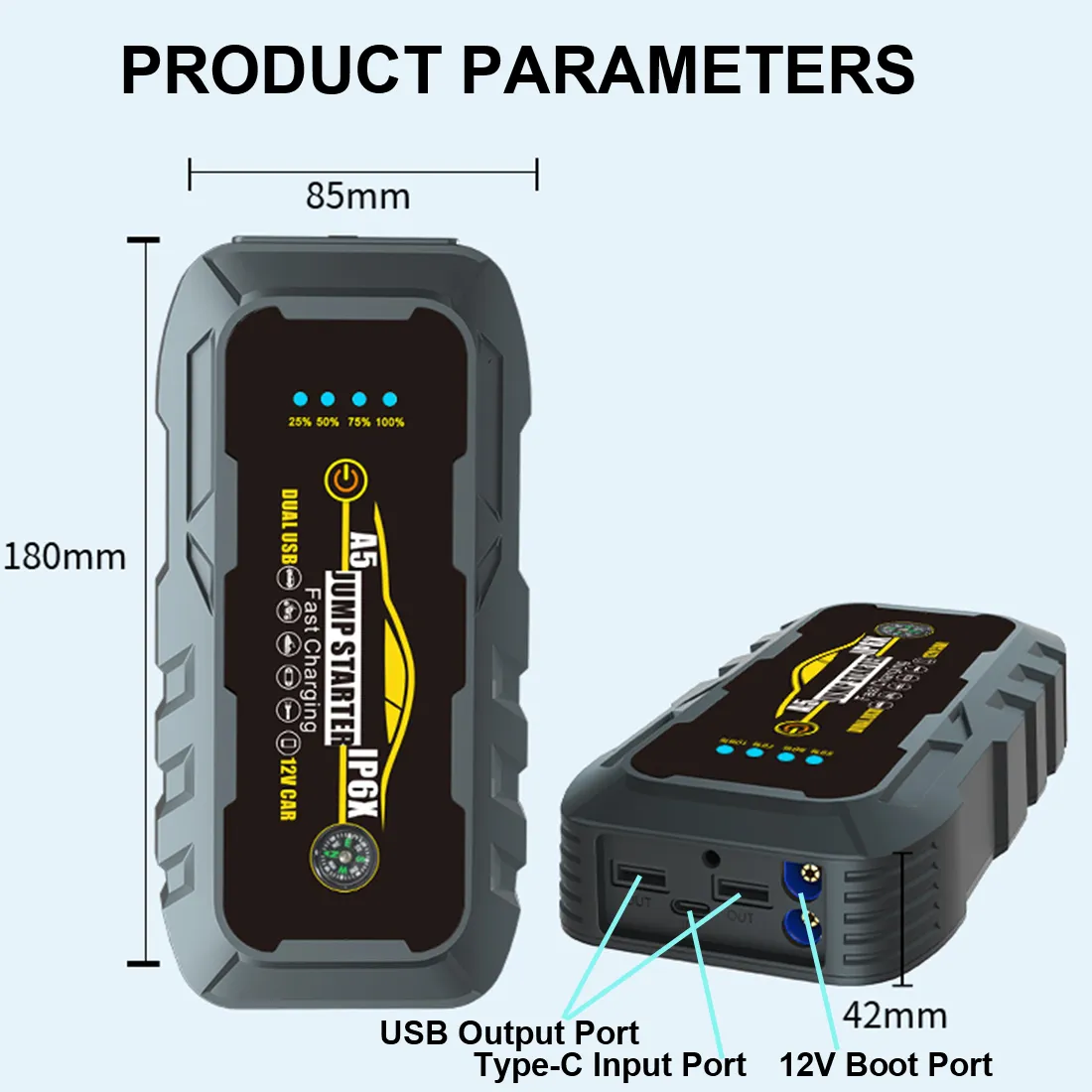 Portable Jump Starter Power Bank Emergency Car Battery Boost 4