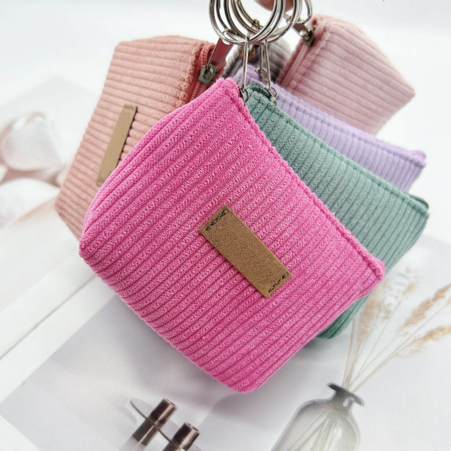 Compact Durable Hand Held Canvas Wallet w/ Zipper Closure 10