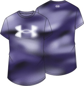 UA Big Logo Printed Static Blue Girls' Short Sleeve 2