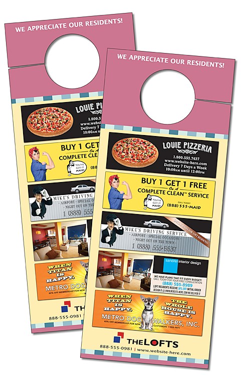 Door Hanger - 3.5x8.5 Extra-Thick UV-Coated (1S) with Slit - 14 pt. 1