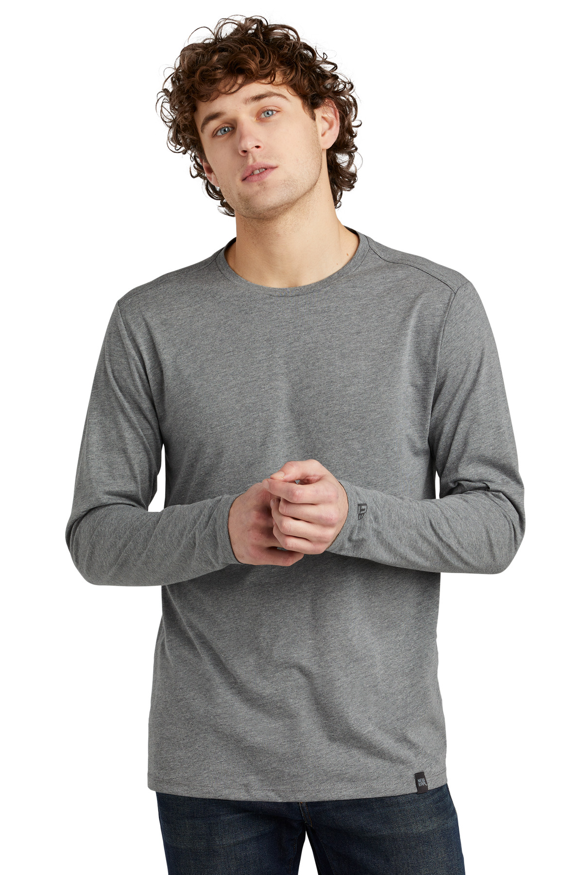 New Era Heritage Blend Long Sleeve Crew Tee. NEA102 72
