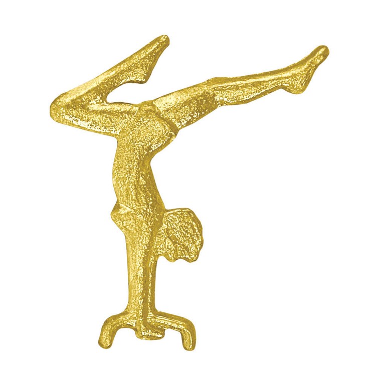Female Gymnast Bright Gold Chenille Lapel Pin