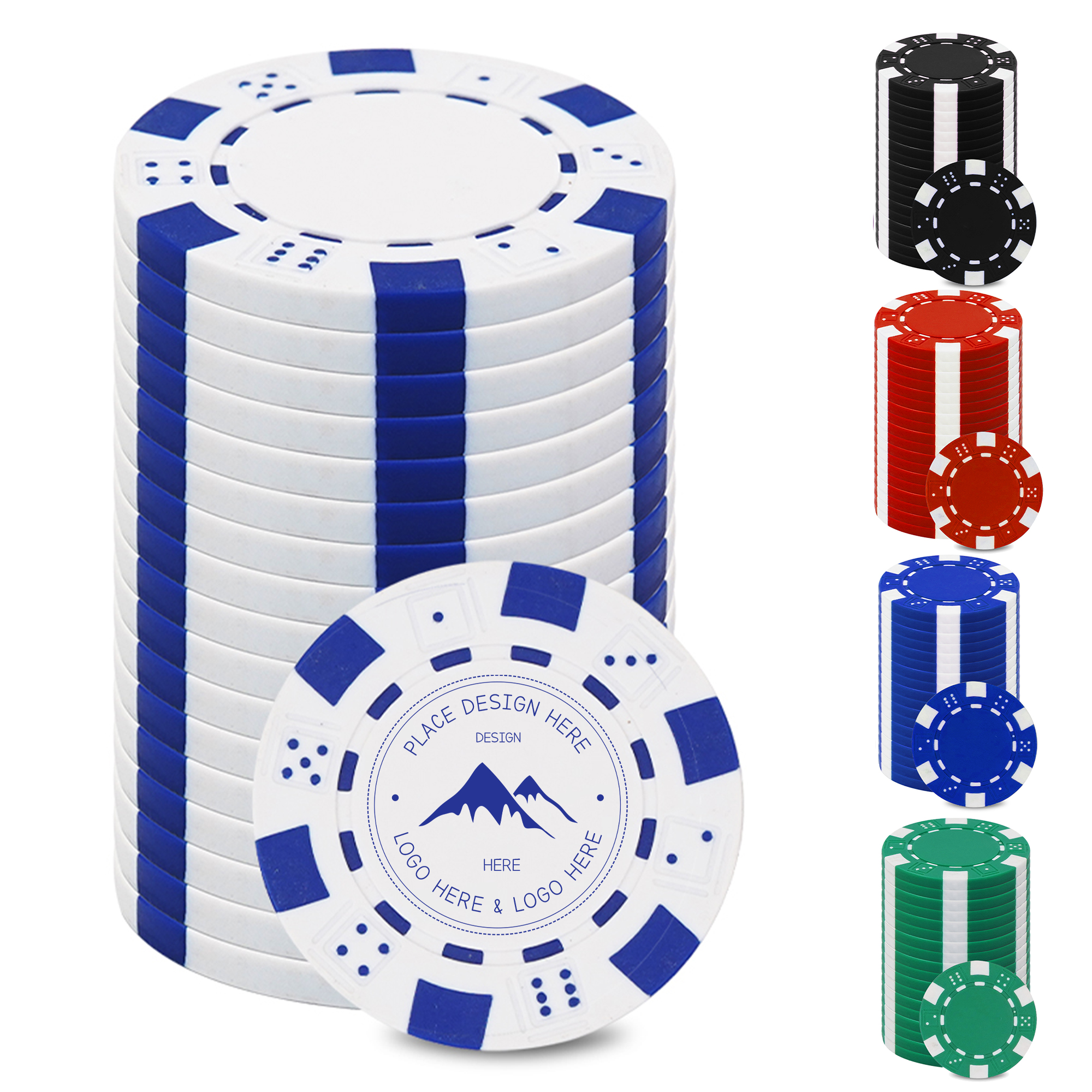 6 Stripe Durable Poker Chips Card Games Texas Tokens 3