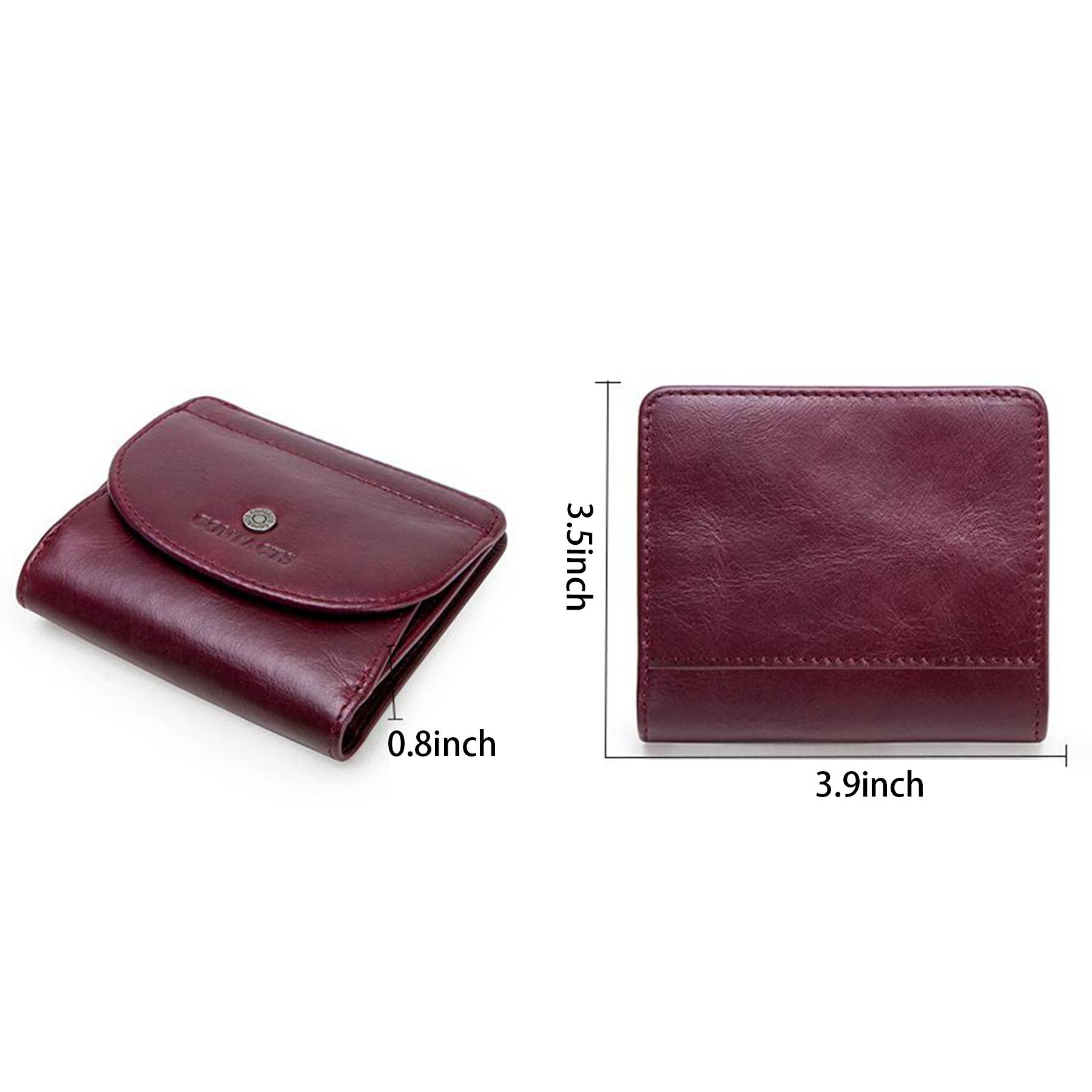 Leather Slim Bifold Purse Card Holder Wallets Women 3