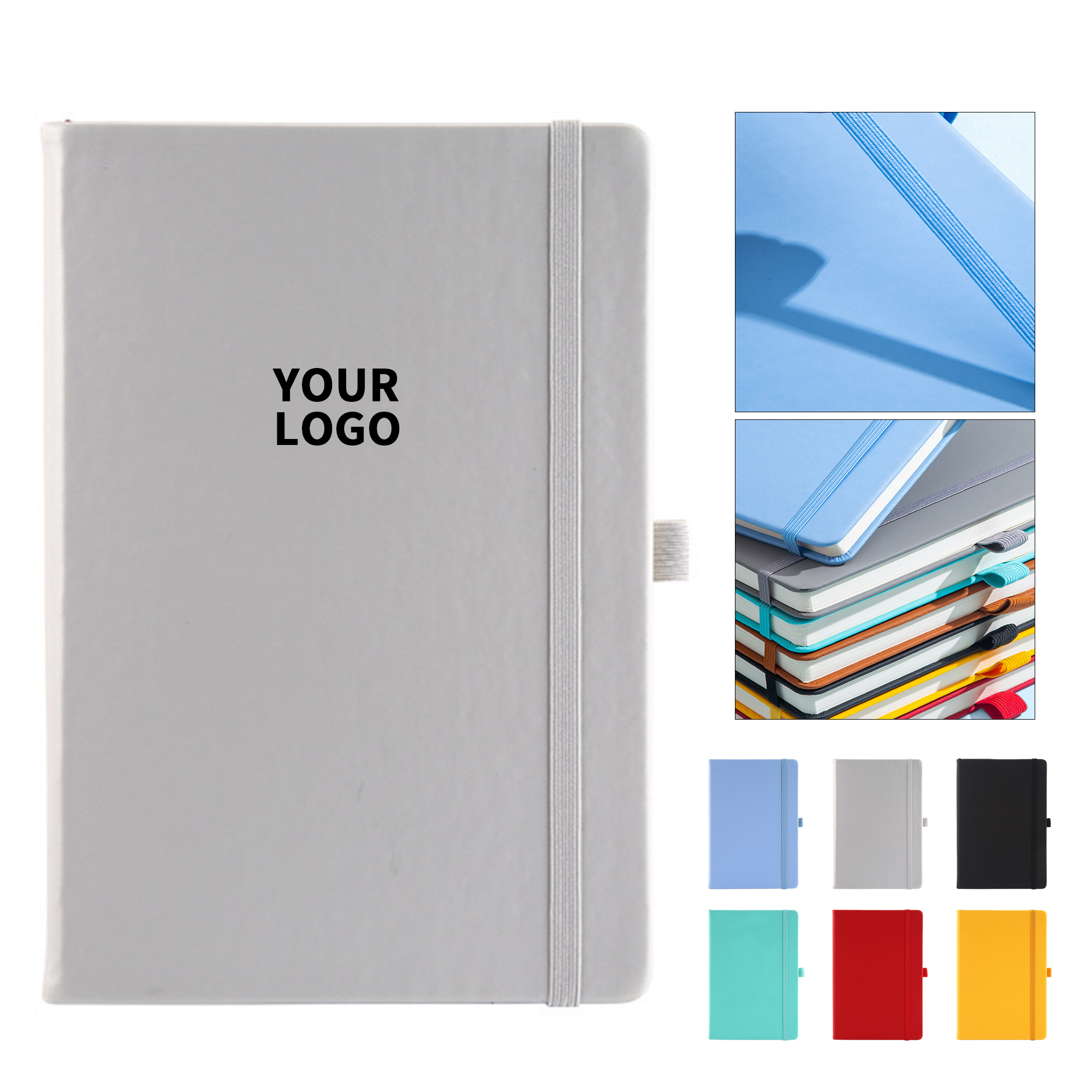 A6 Pu Cover Notebook With Elastic Strap And Bookmark 2