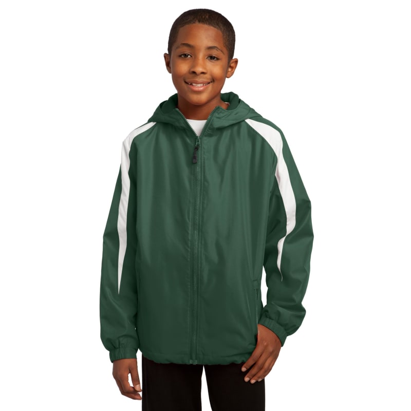 Sport-Tek Youth Fleece-Lined Colorblock Jacket. 4