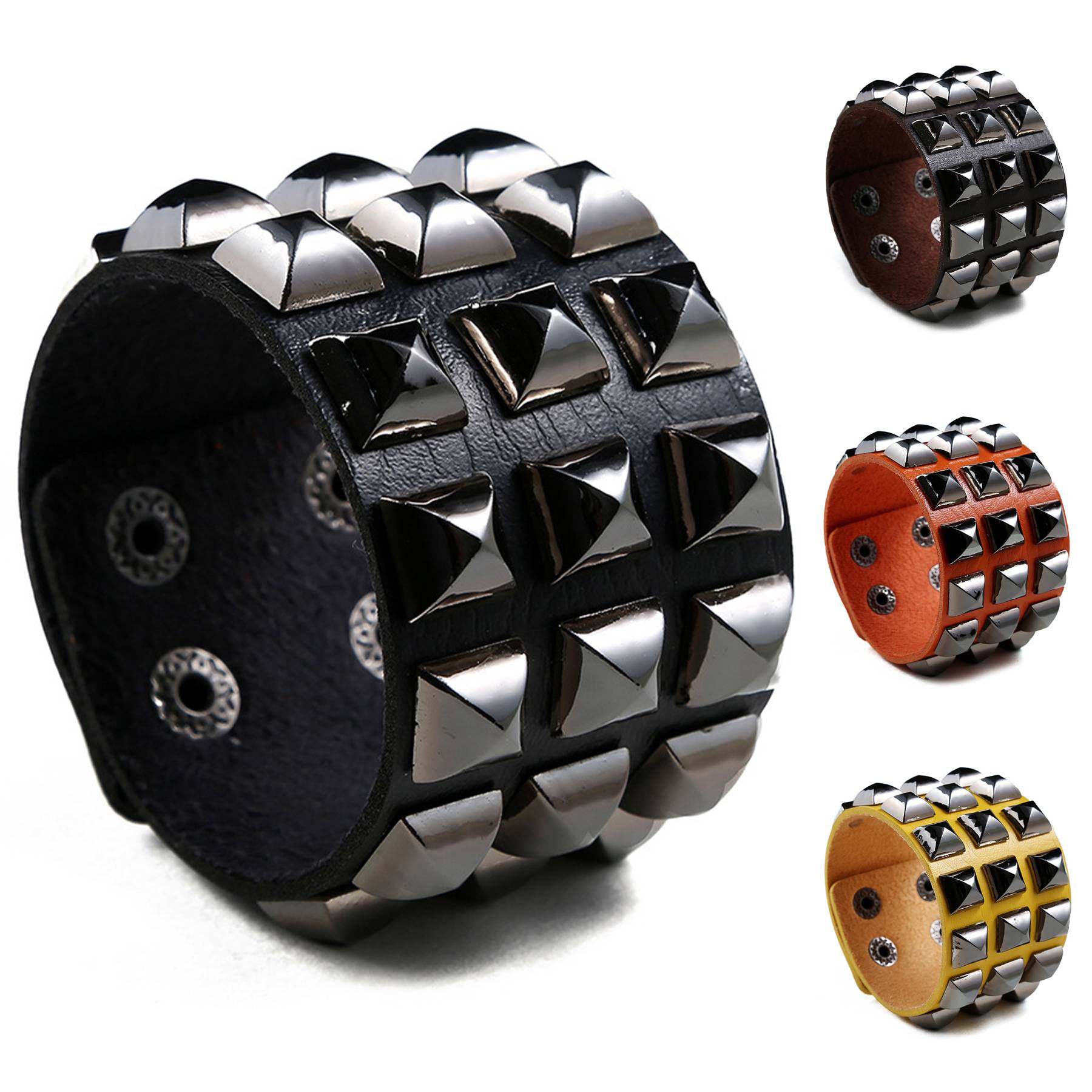 PU Punk exaggerated bracelets 3