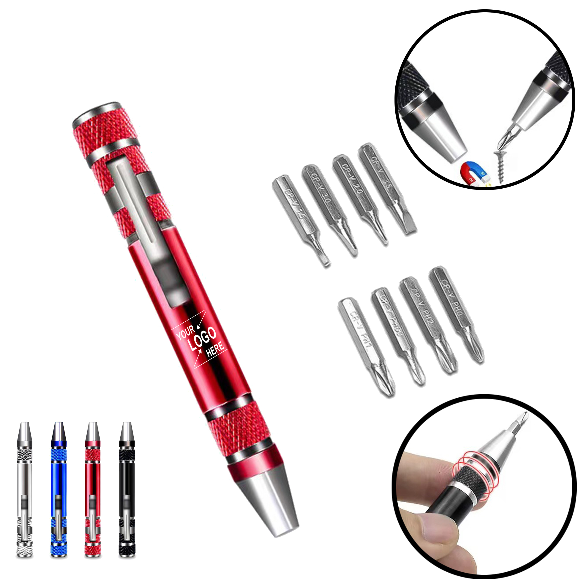 8" 1 Aluminum Pen Style Tool Kit 6