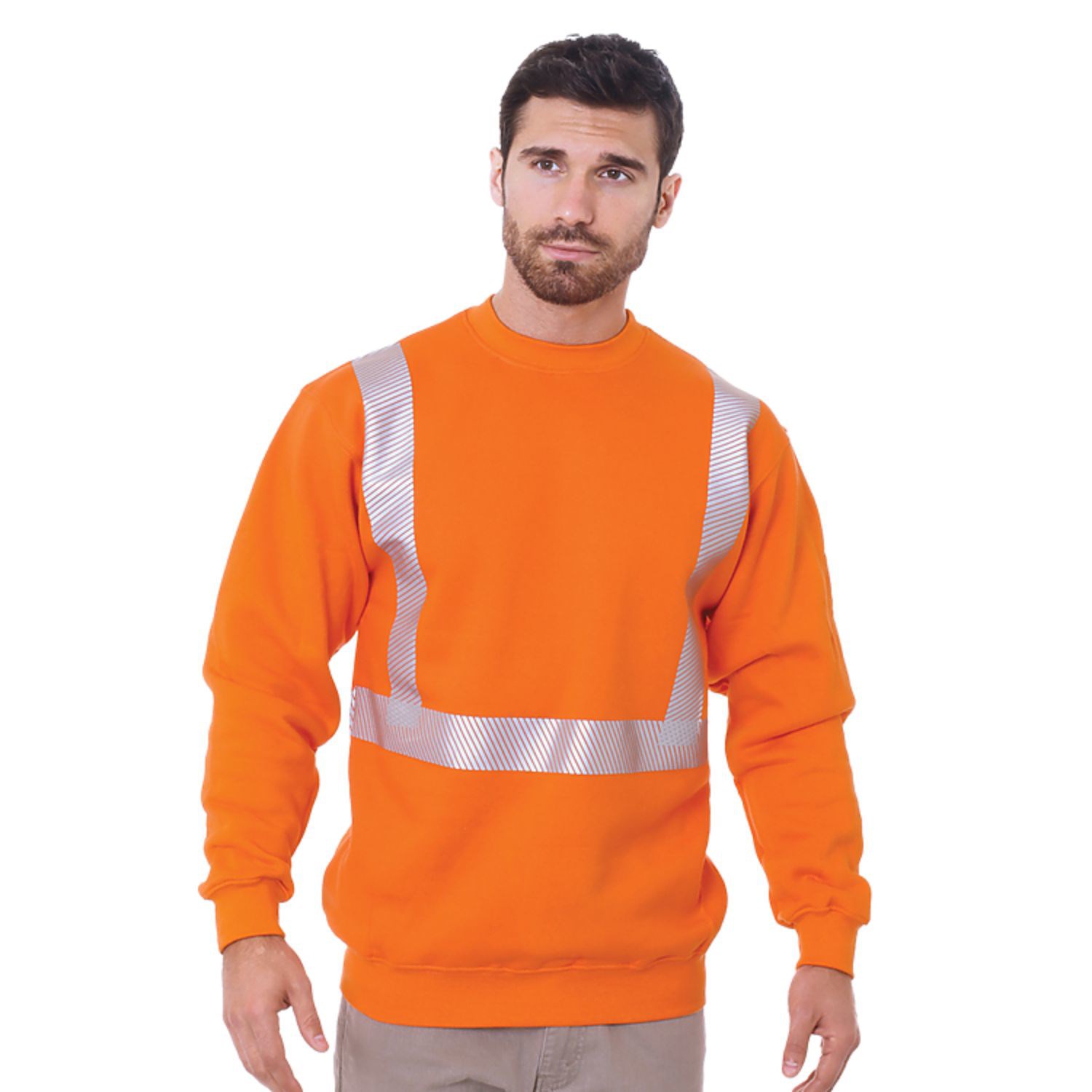Class 2 USA-Made Pre-Shrunk Segmented Safety Sweatshirt