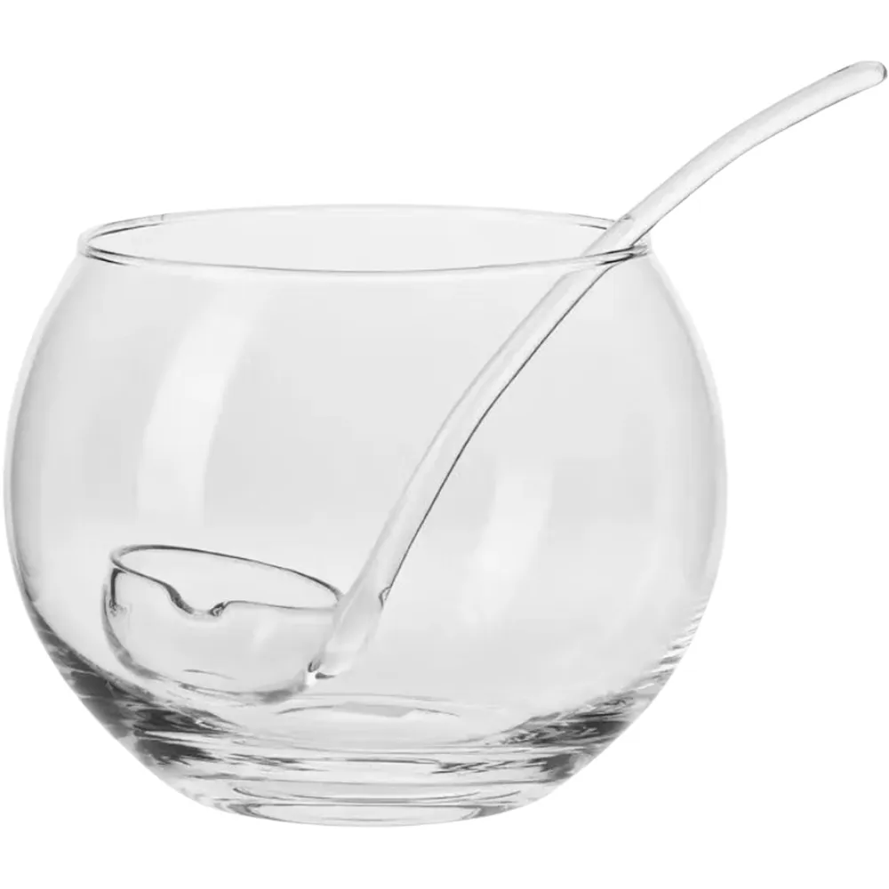 1Gal Round Glass Punch Bowl with Ladle 5