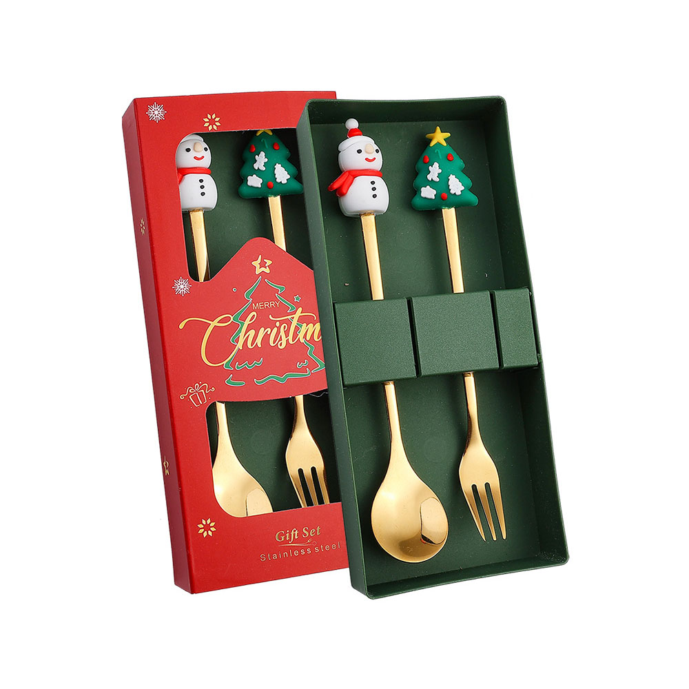 Christmas Stainless Steel Spoon And Forks Set 6