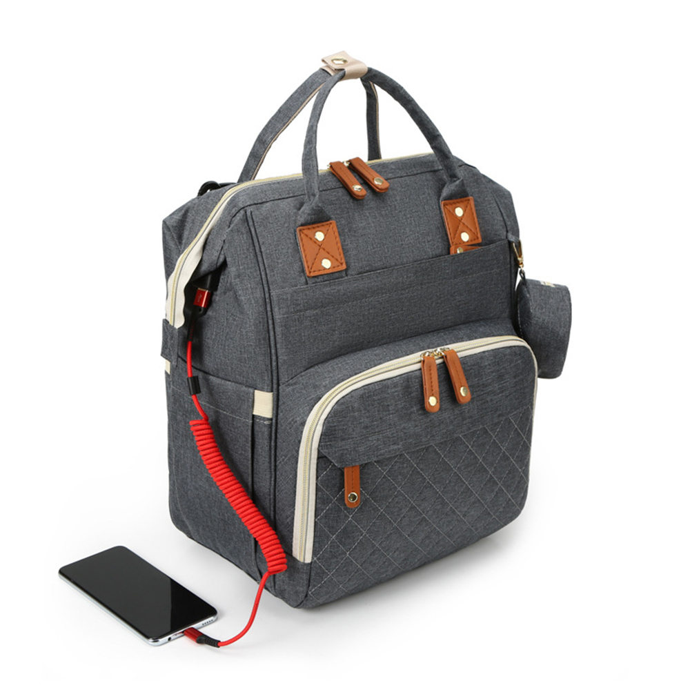 3 in 1 Diaper Bag Backpack with Bassinet Bed Mat Pad 6