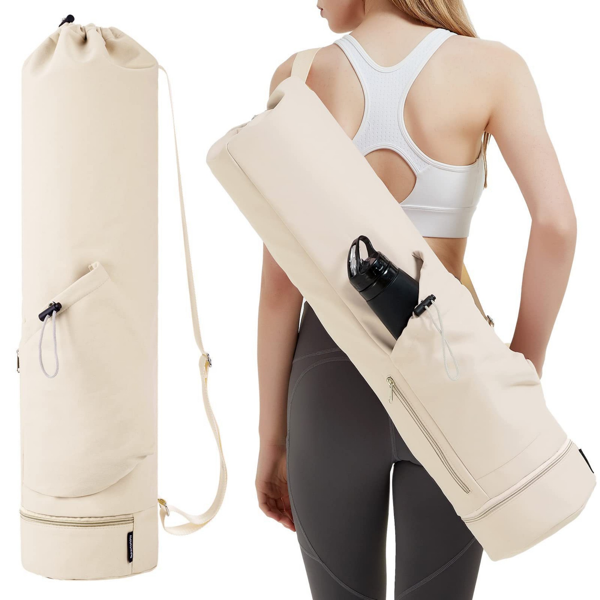 Yoga Mat Bag With Water Bottle And Bottom Wet Pocket 3