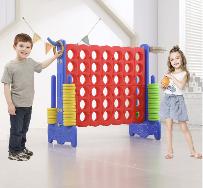 4-to-Score Game Set, 4-in-A-Row Jumbo w/Basketball Hoop 1