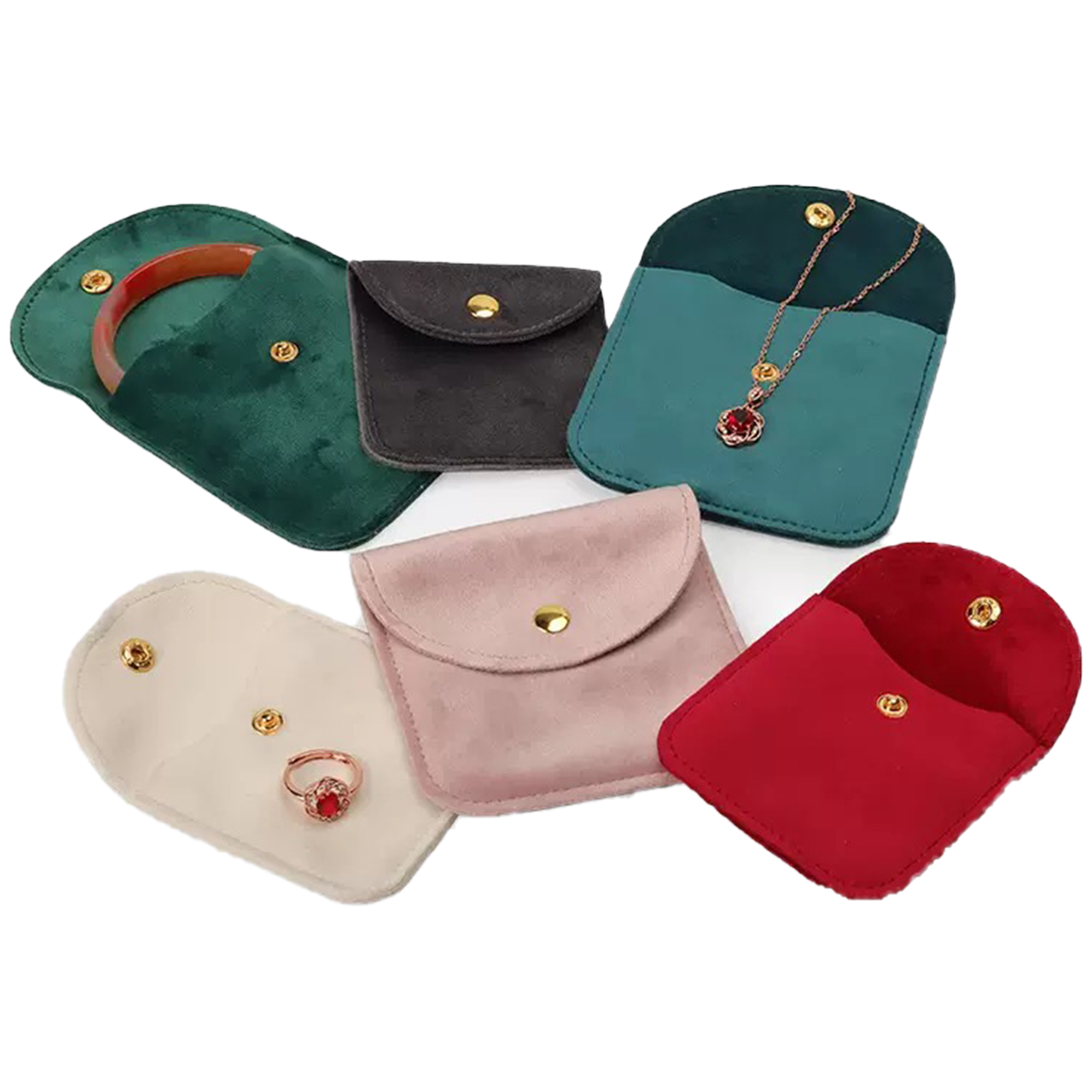 Velvet Jewelry Storage Pouch with Snap Closure 6
