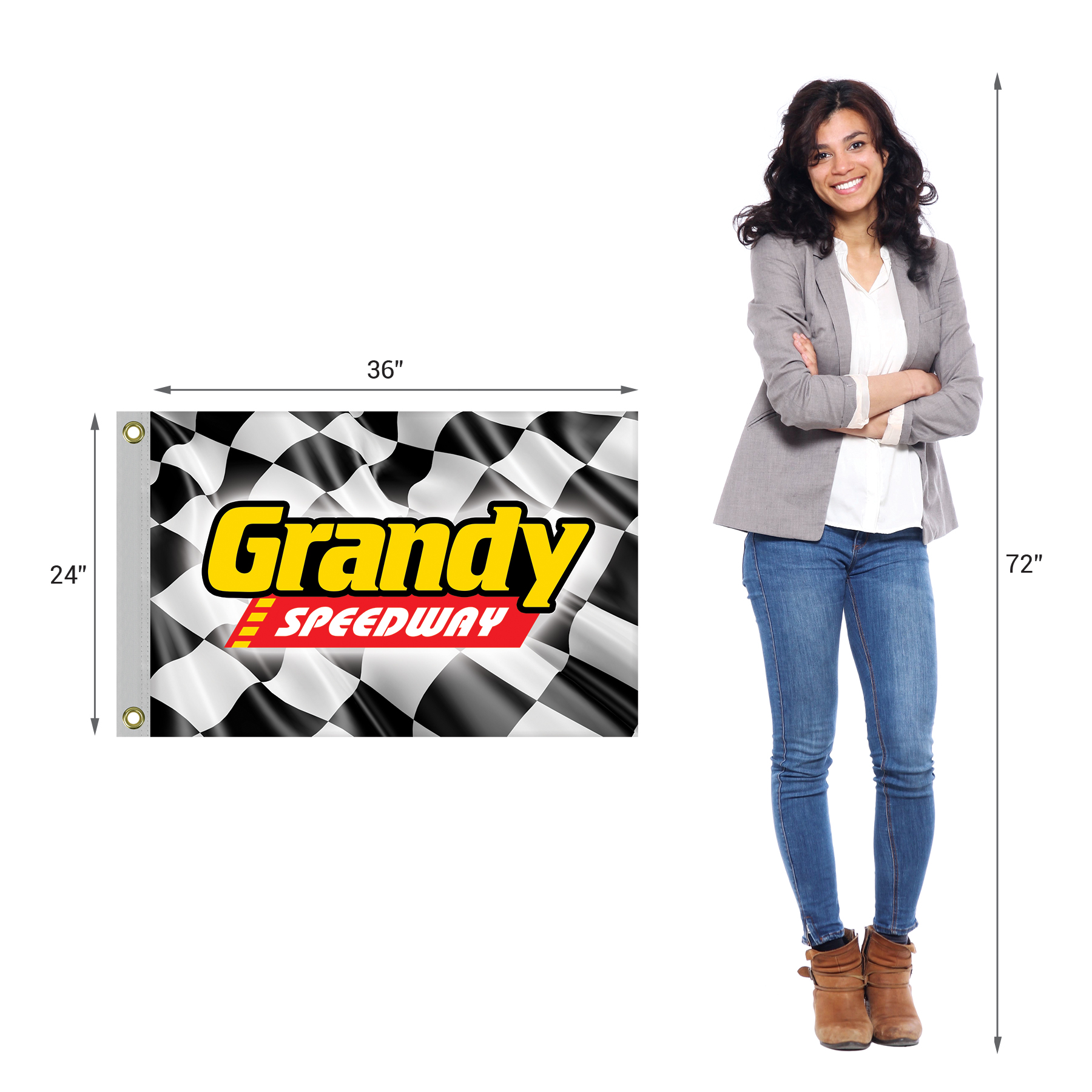 2' x 3' Promotional Polyester Single Reverse Flag 12