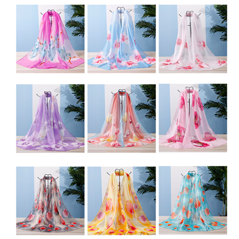 Women Silk Chiffon Scarf 4