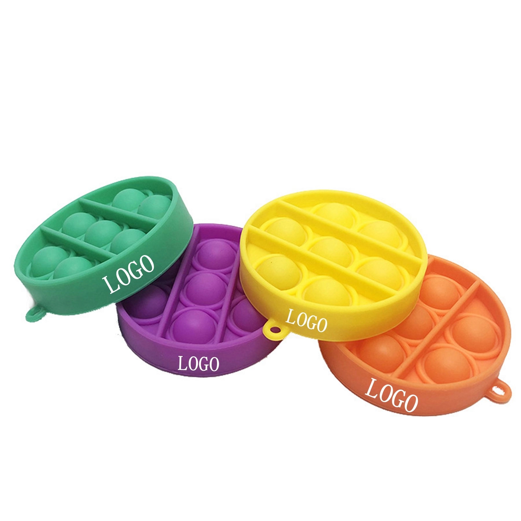 Round Push Popping Bubble Keychain 8
