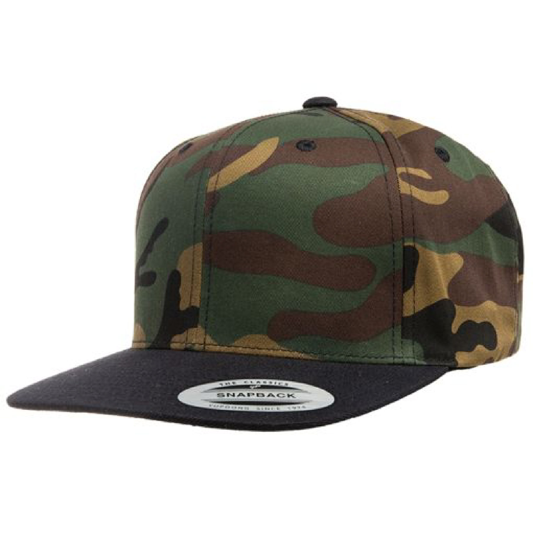 Yupoong 6089TC YP Classics Premium Snapback Two-Tone Camo Hat with Embroidery