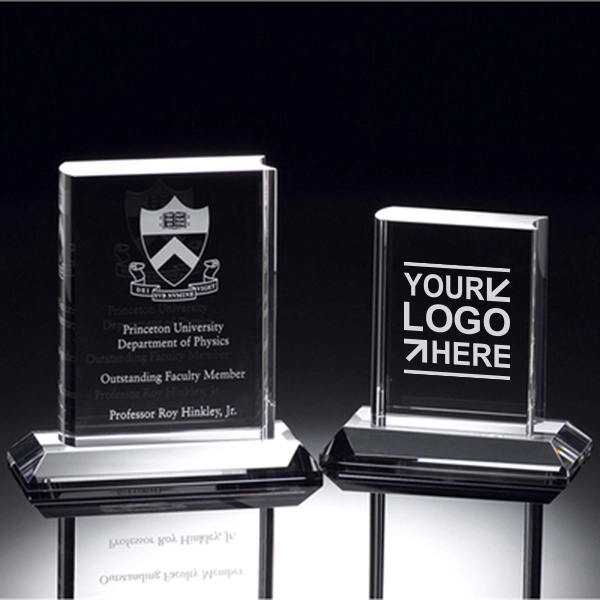 Book Shape Crystal Award on base 2