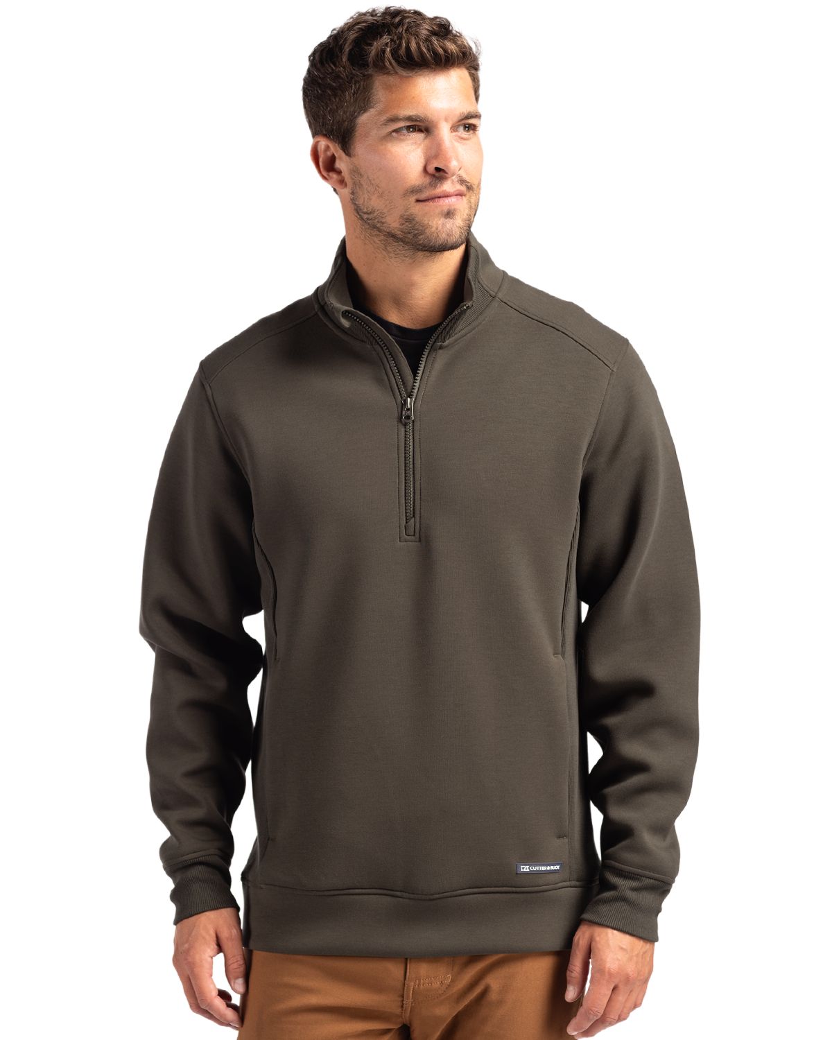 Cutter & Buck Roam Recycled Buttery-Soft Knit Mens Quarter Zip Jacket 15