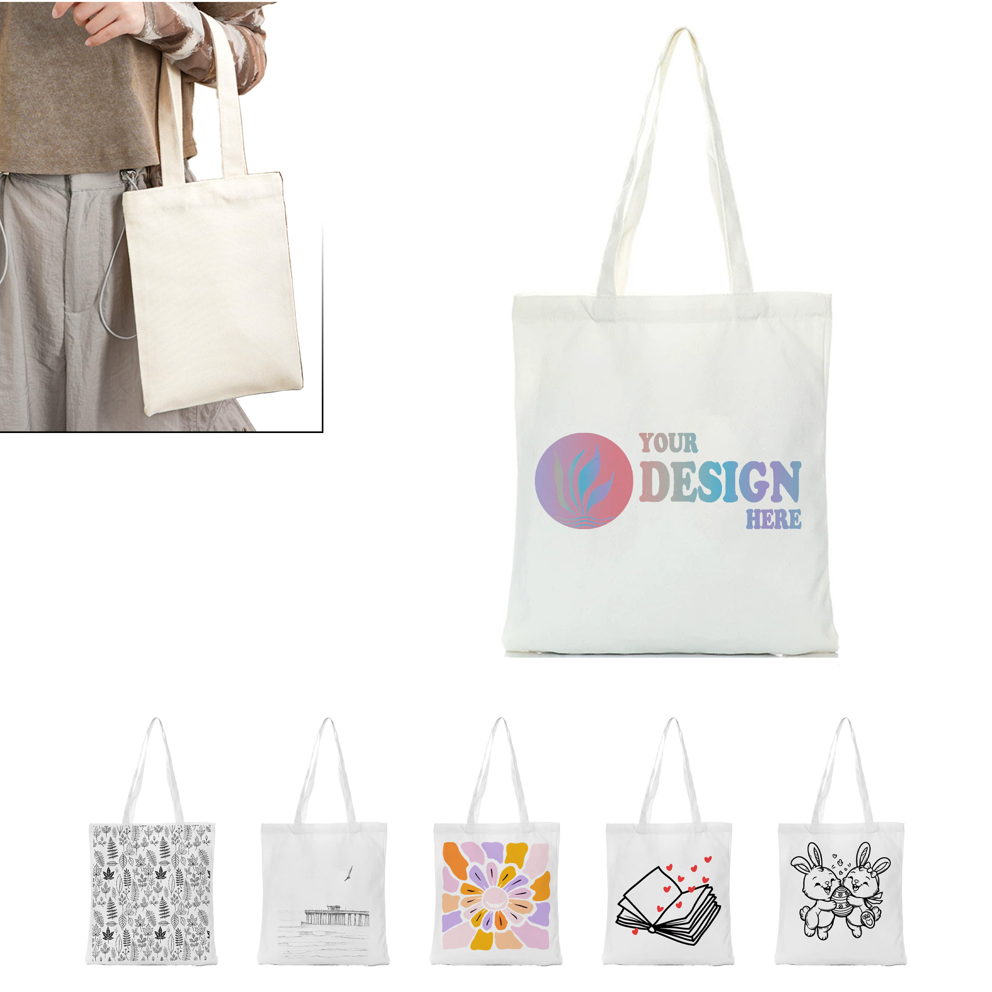 Custom Canvas Tote Bag, custom tote bag with logo imprint 2