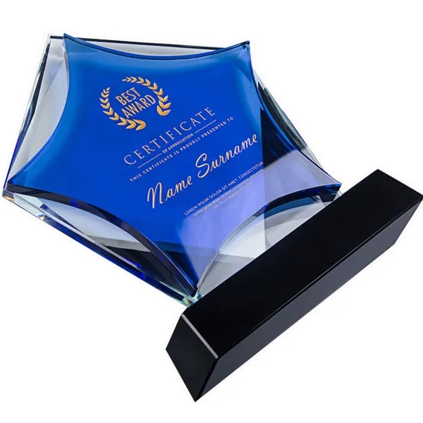Blue Star Shaped Crystal Awards 5