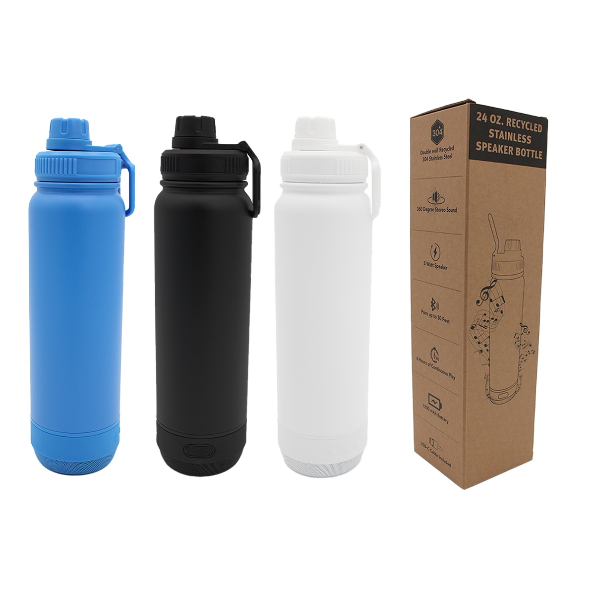 24 oz. Recycled Stainless Speaker Bottle, custom water bottle with logo imprint 10