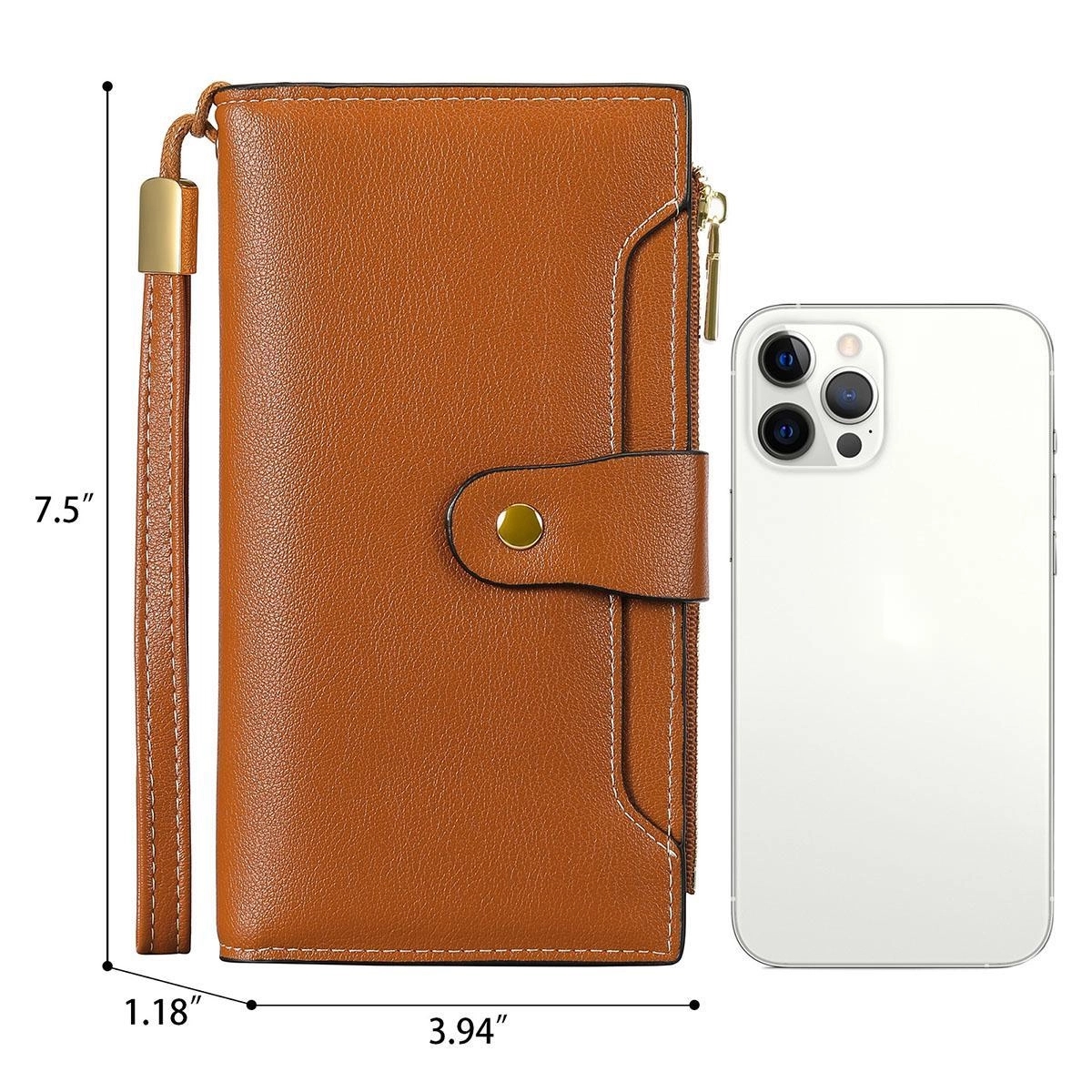 Women Soft Leather Rfid Blocking Bifold Slim Wallets 4